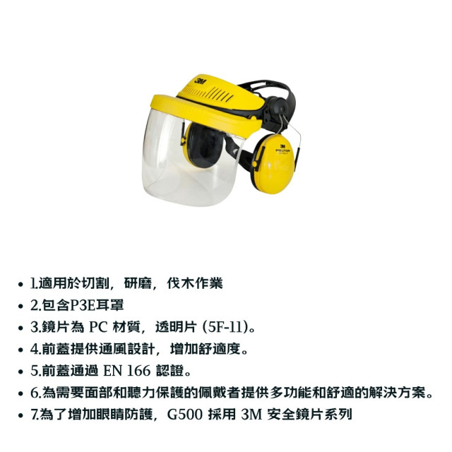 3M G500面盾耳罩組合