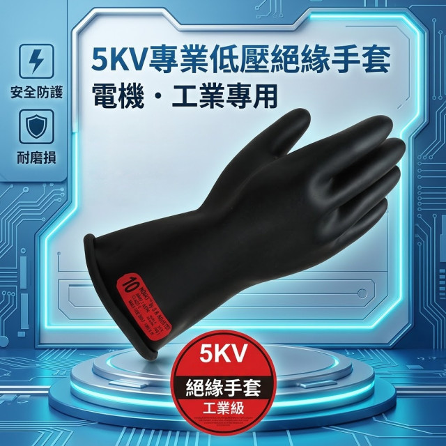 5-KV 低壓絕緣手套•附20KV-14保護皮手套一雙