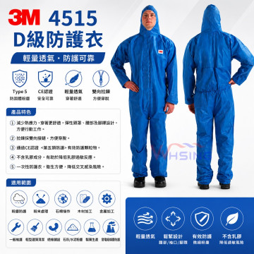 3M D級防護衣 4515-藍色