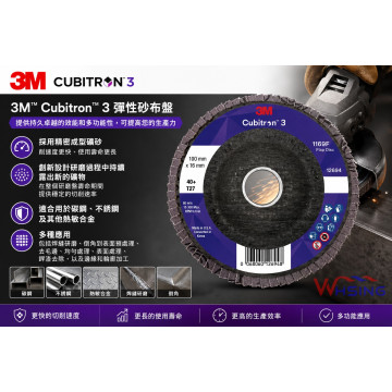 3M™ Cubitron™ 3 平面砂布輪 1169F   10片