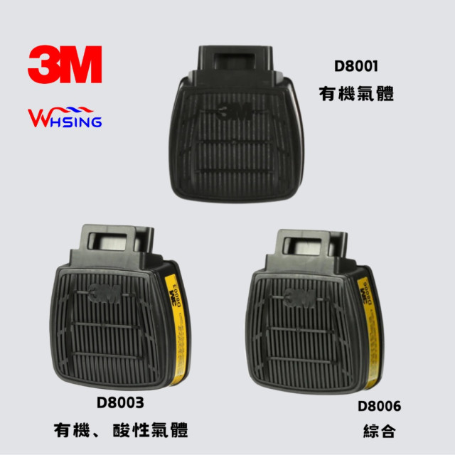【煒興&3M】3M™2個組/802SD面具用防毒過濾棉過濾罐D8001系列過濾棉系列