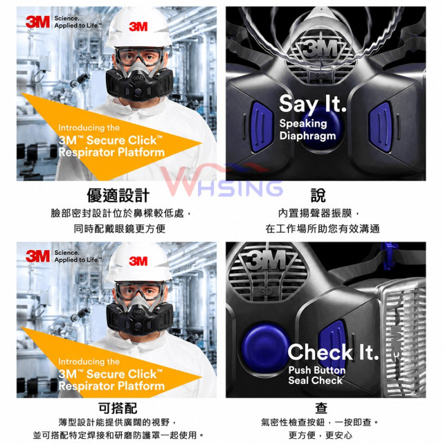 3M-HF-802SD半面雙罐式防毒面具